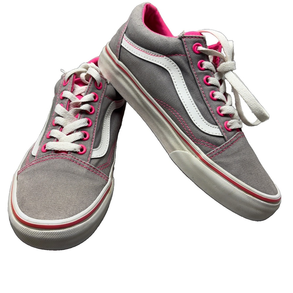 Grey and Hot Pink Jersey Vans Men 6 Women 7.5 See pics